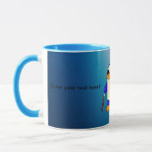 Mug Pingouin mignon bébé avec personnalisation Canne (Gauche)