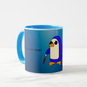 Mug Pingouin mignon bébé avec personnalisation Canne (Devant gauche)
