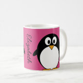 Mug pingouin mignon de bande dessinée avec l'arrière - (Devant droit)