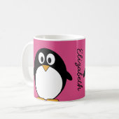 Mug pingouin mignon de bande dessinée avec l'arrière - (Devant gauche)