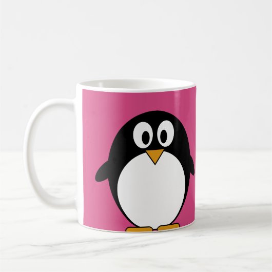 Mug pingouin mignon de bande dessinée avec l'arrière - (Gauche)