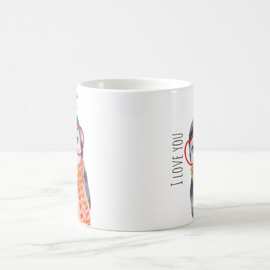 Mug Pingouin mignon en lunettes Aimez-vous pour les en (Centre)
