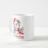 Mug Pingouin mignon et bonhomme des neiges Joyeux Noël (Devant gauche)