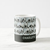Mug Pingouin Motif noir et blanc mignon Personnalisé (Devant droit)