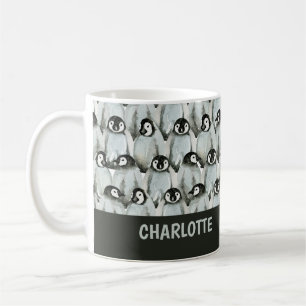 Mug Pingouin Motif noir et blanc mignon Personnalisé