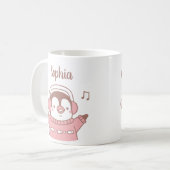 Mug Pingouin mou en chandail, petit-enfant personnalis (Devant gauche)