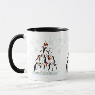 Mug Pingouin Noël Arbre amusant Dessin de vacances