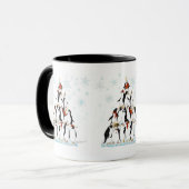 Mug Pingouin Noël Arbre amusant Dessin de vacances (Devant gauche)