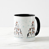 Mug Pingouin Noël Arbre amusant Dessin de vacances (Devant droit)