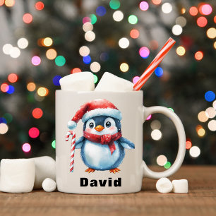 Mug Pingouin personnalisé avec nom personnalisé Sucre