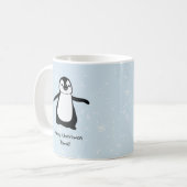 Mug Pingouin personnalisé neige de Noël (Devant gauche)