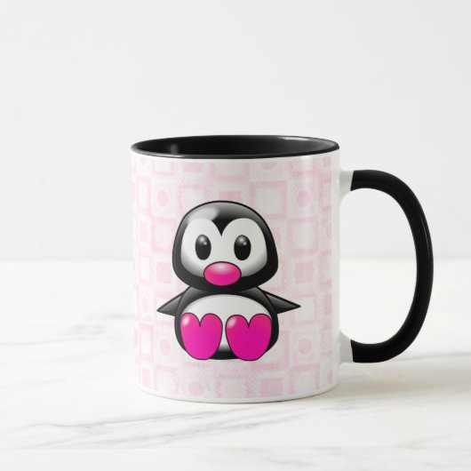 Mug Pingouin rose mignon (Droite)