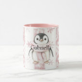 Mug Pingouin rose Snowflakes Noël (Centre)