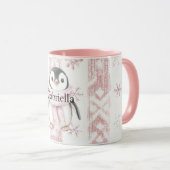 Mug Pingouin rose Snowflakes Noël (Devant droit)