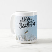 Mug Pingouin rustique traditionnel hiver Joyeux Noël (Devant gauche)