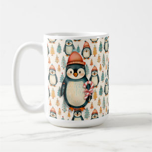 Mug Pingouin vintage avec Sucres de canne Noël