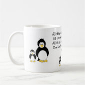 Mug Pingouins avec devis inspirant (Gauche)