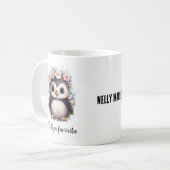 Mug Pingouins Bilingue Mi Taza Favorita Espagnol Blanc (Devant gauche)