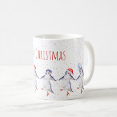 Mug Pingouins dansants de Noël mignons (Devant droit)