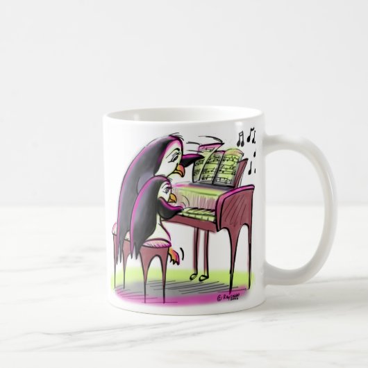 Mug pingouins de piano (Droite)