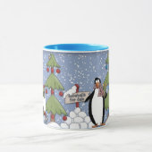 Mug Pingouins drôles - conception de Noël (Centre)