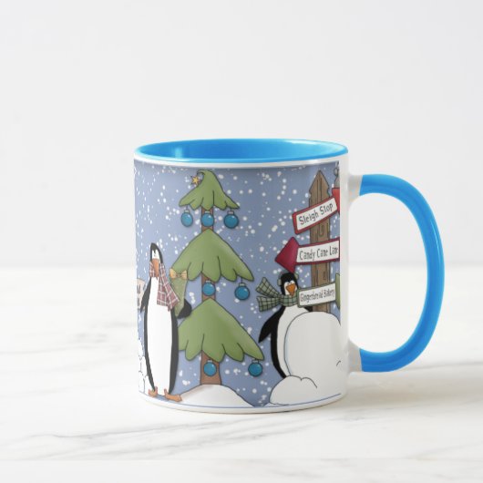 Mug Pingouins drôles - conception de Noël (Droite)