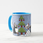 Mug Pingouins drôles - conception de Noël (Devant gauche)