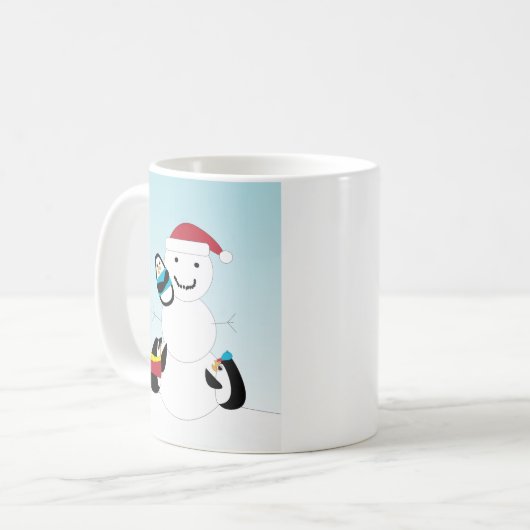 Mug Pingouins et neige hiver (Devant gauche)