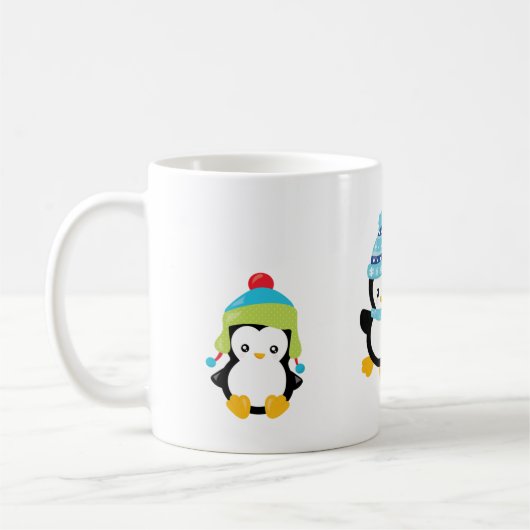 Mug Pingouins habillés pour l'hiver (Gauche)