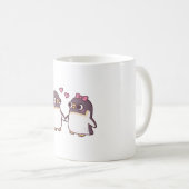 Mug Pingouins mignonette Couple Holding palmes (Devant droit)