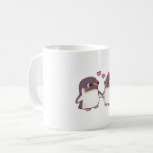 Mug Pingouins mignonette Couple Holding palmes (Devant gauche)