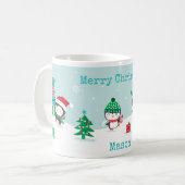 Mug Pingouins mignons avec cadeaux de Noël (Devant gauche)