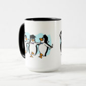Mug Pingouins mignons de la production de caricatures (Devant gauche)