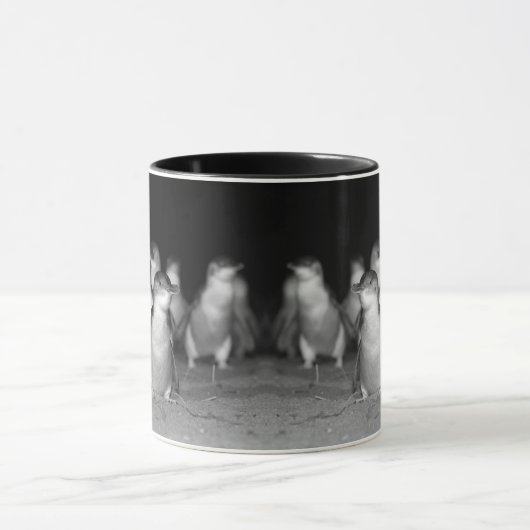 Mug Pingouins photo noir et blanc (Centre)