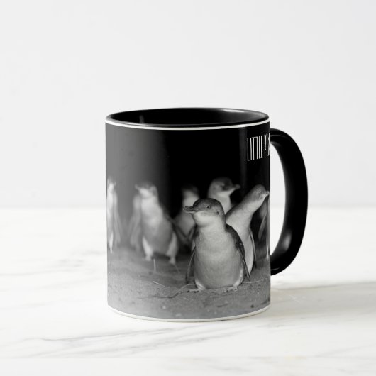 Mug Pingouins photo noir et blanc (Devant droit)