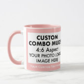 Mug Pink 4:6 Landscape 2 x Photo Frame Custom Combo (Gauche)