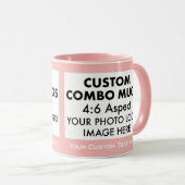 Mug Pink 4:6 Landscape 2 x Photo Frame Custom Combo (Devant droit)