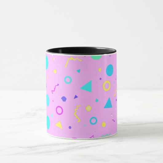 Mug Pink 80s Memphis Geometric Pattern (Centre)