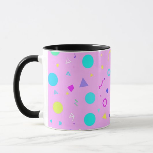 Mug Pink 80s Memphis Geometric Pattern (Gauche)