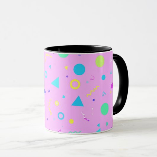 Mug Pink 80s Memphis Geometric Pattern (Devant droit)