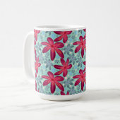 Mug Pink and Blue Floral Seamless Pattern (Devant gauche)