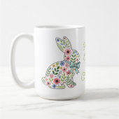 Mug Pink and Blue Wildflower Easter Rabbits (Gauche)