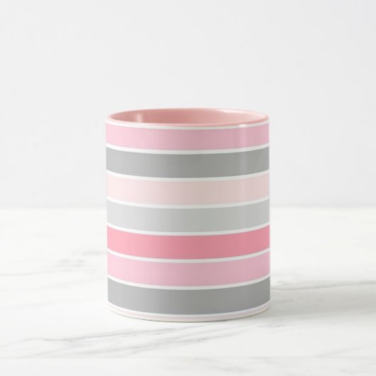 Mug Pink and Grey Stripes (Centre)