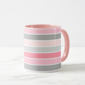 Mug Pink and Grey Stripes (Devant droit)