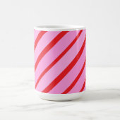 Mug Pink and Red Diagonal Stripes  (Centre)