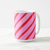 Mug Pink and Red Diagonal Stripes  (Devant droit)