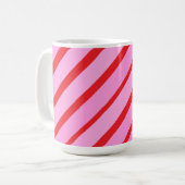 Mug Pink and Red Diagonal Stripes  (Devant gauche)