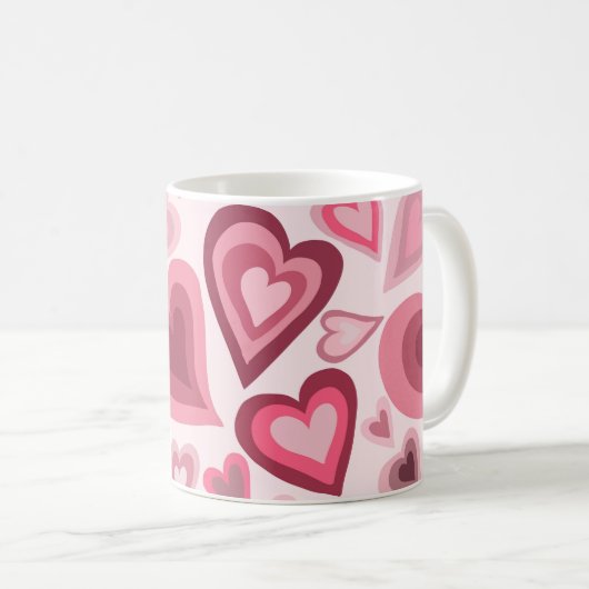 Mug Pink and Red Layered Heart Pattern (Devant droit)