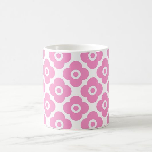 Mug Pink and white simple floral pattern (Centre)
