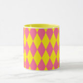 Mug Pink and Yellow Harlequin Checkered Design  (Centre)